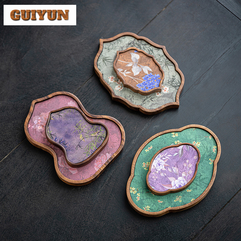 Wooden Serving Tray - El yapımı Ceviz Ahşap Çay Tepsisi