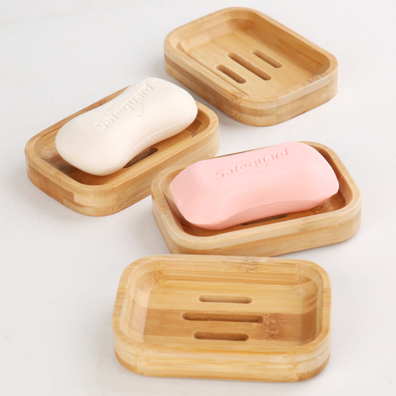 Bamboo Cutlery Set - 1 adet bambu ahşap sabunluk, bar