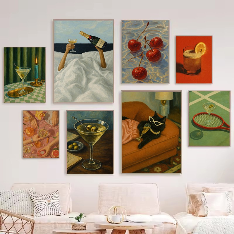 Luxury Lifestyle Aesthetics - 1 adet Çerçevesiz Vintage Siyah Kedi