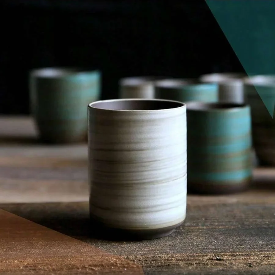 Handmade Ceramic Mug - El-Boyalı Crackle Sır Stoneware Kupa, Vintage