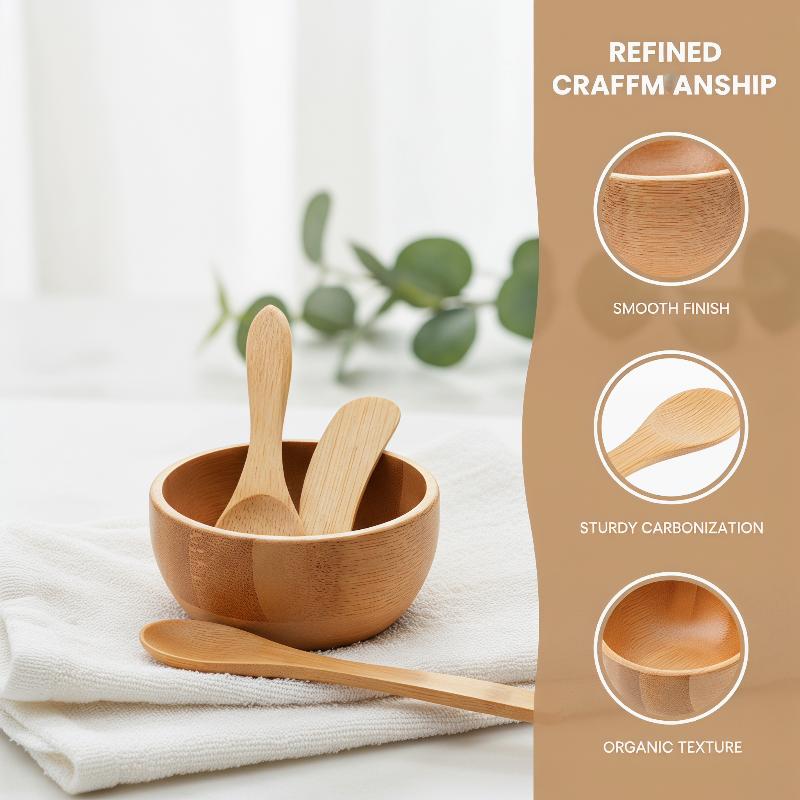 Bamboo Cutlery Set - 3'lü Mini Boy Bambu DIY Yüz