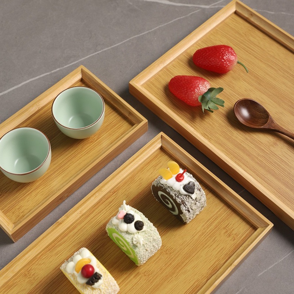 Dikdörtgen Bambu Tepsi Tek Ren - Wooden Serving Tray incelemesi ve fiyatı