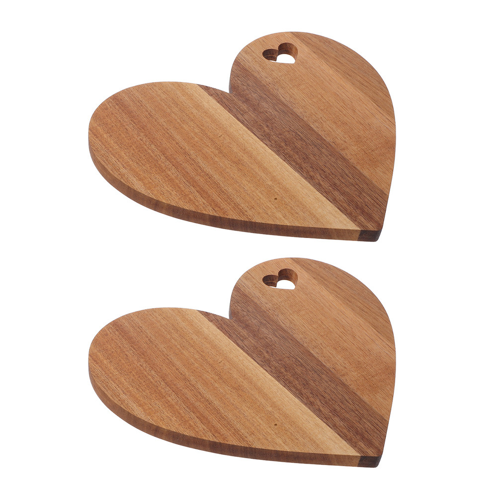 2 Adet Kalp Şeklinde Ahşap Kes - Wooden Serving Tray incelemesi ve fiyatı